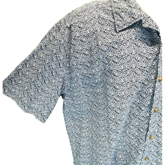 Eddie Bauer Men's XXL Tribal Camp Shirt Button Up Weathered Linen Blue Vacation - Picture 3 of 11